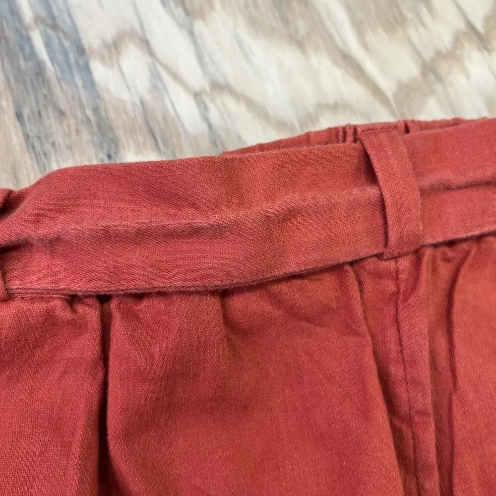 Banana Republic Rowan Wide Leg Crop Pants Linen Blend Womens 2 Boho Preppy